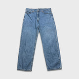 Levi's 550 Jeans Mens 38x32 Blue Relaxed Straight Fit Light Wash Baggy Denim Pants