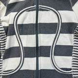 Lululemon Scuba Hoodie Womens Size 8 Gray Striped Full Zip Hooded Sweater