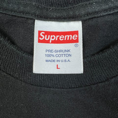 Supreme x Hanes Blank T Shirt Mens Large Black Classic Short Sleeve Tee