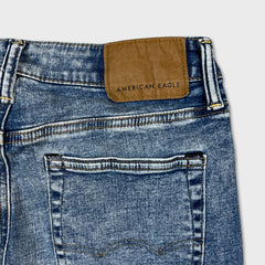 American Eagle Jeans Mens 30x32 Blue Air Flex + Slim Light Wash Faded Denim Pants