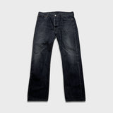 Levi's 501 Jeans Mens 36x32 Black Original Straight Leg Dark Wash Button Fly Denim Pants