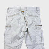G-Star Raw Pants Mens 34x30 White Straight Fit Casual Utility Cargo Trousers