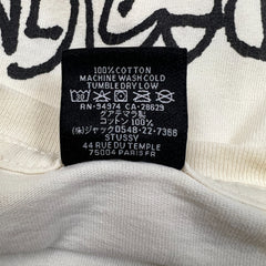 Stussy T Shirt Mens Medium White Have A Good Vibe Double Sided Care Label Tee