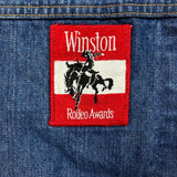 Vintage 80s Wrangler Denim Jacket Mens Small Winston Rodeo Awards USA Trucker