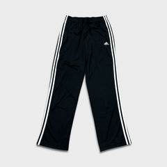 Adidas Track Pants Mens Small Black 3 Stripes Spell Out Training Athletic Jogger