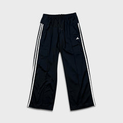 Vintage Y2K Adidas Track Pants Mens Medium Black 3 Stripes Spell Out Relaxed Straight Jogger
