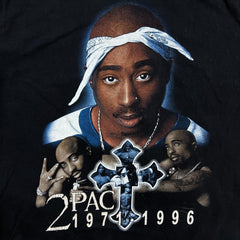 Vintage Y2K 2Pac Memorial T Shirt Mens XL Black Legends Live Forever Rap Tee