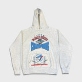 Vintage 1993 Toronto Blue Jays Hoodie Mens Medium Gray USA World Series Champions MLB Baseball