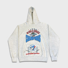 Vintage 1993 Toronto Blue Jays Hoodie Mens Medium Gray USA World Series Champions MLB Baseball