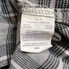 Dickies Shirt Mens Large Gray Plaid Flannel Workwear Long Sleeve Button Up