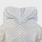 Vintage 90s Ivory Bobble Knit Cardigan Womens Small White Pearl Button Sweater