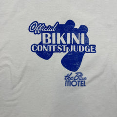Vintage Y2K Official Bikini Contest Judge T Shirt Mens XL White Graphic Novelty Tee