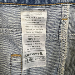 Carhartt B18 STW Jeans Mens 35x32 Traditional Fit Taper Faded Distress Workwear Pants