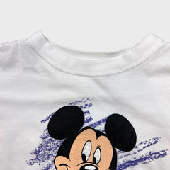 Vintage 90s Mickey Mouse T Shirt Mens Medium White Double Sided Disney Graphic Tee