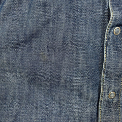 Levi's Engineered Jeans Denim Shirt Mens Small Blue Medium Wash Snap Long Sleeve