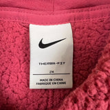 Nike Sherpa Fleece Womens 2XL Pink Therma-Fit Training Pullover Jacket