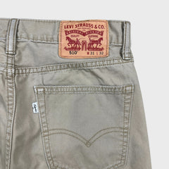 Levi's 510 Skinny Fit Jeans Mens 31x30 Beige Mid Rise Tapered Leg Khaki