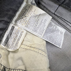 Levi's 514 Jeans Mens 33x32 Gray Slim Straight Fit Stone Wash Faded Denim Pants