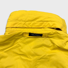 Nautica Jacket Mens XL Yellow NS83 Sailboat Logo Reversible Fleece Full Zip Coat