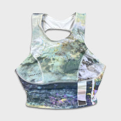 Lululemon lab Luxtreme and Mesh Tank Top Womens Size 6 Green Shelf Bra Athletic
