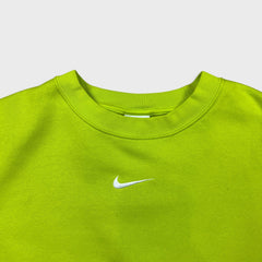 Nike Sportswear Sweatshirt Womens Medium Green Swoosh Cropped Pullover Crewneck