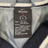 Vintage Y2K Makaveli Leather Jacket Mens Large Blue Tupac Shakur Varsity Letterman