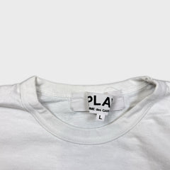 Comme des Garcons Play T Shirt Mens Small White CDG Play Heart Short Sleeve Tee
