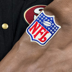 Vintage 90s Pro Line Starter San Francisco 49ers Leather Jacket Mens XL Black NFL Football Letterman Varsity