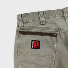 Vintage Y2K Wrangler Riggs Pants Mens 34x28 Gray Ripstop Carpenter Double Knee Cargo