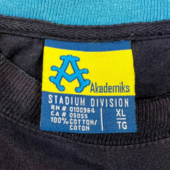 Vintage 2003 Akademiks T Shirt Mens XL Blue Stadium Division Hip Hop Tee