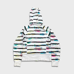 Lululemon Scuba Hoodie Womens Size 8 White Watercolor Full Zip Hooded Sweater