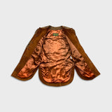 Vintage 90s Danier Suede Patchwork Jacket Womens XS Brown Snake Leopard Print
