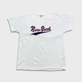 Vintage Y2K New York City T Shirt Mens XL White Fruit of The Loom Short Sleeve Tee