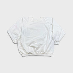 Vintage 90s Blank Sweatshirt Womens 3XL White Raglan USA Hanes Her Way