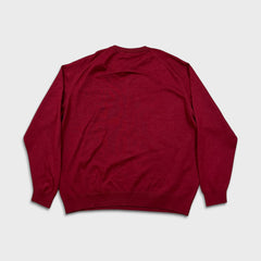 Vintage 80s Lacoste Wool Blend Sweater Mens Large Red V-Neck Pullover