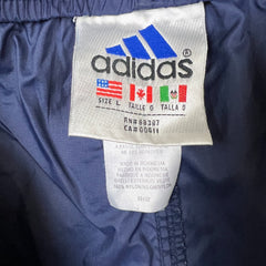 Vintage 90s Adidas Track Pants Mens Large Blue 3 Stripes Athletic Jogger