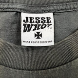 Vintage Y2K West Coast Choppers T Shirt Mens Large Gray Faded Jesse James Chopper Tee