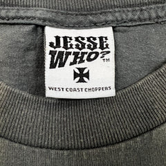 Vintage Y2K West Coast Choppers T Shirt Mens Large Gray Faded Jesse James Chopper Tee