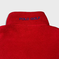 Vintage 90s Polo Golf Ralph Lauren Fleece Mens XL Red Full Zip Jacket