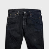 Levi's 501 Jeans Mens 36x36 Black Original Straight Leg Dark Wash Denim Pants