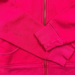 Lululemon Scuba Hoodie Womens Size 12 Pink Full Zip Distressed Hooded Sweater