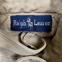 Vintage 90s Polo Ralph Lauren Harrington Jacket Mens Small Beige Full Zip Bomber
