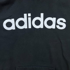 Adidas Hoodie Mens Small Black Stripe Spell Out Pullover Hooded Sweatshirt