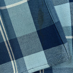 Vintage 70s Levi’s Sta-Prest Pants Mens 32x29 Blue Plaid Flare Leg Trousers