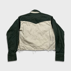 Vintage Carhartt Jean Jacket Womens Small Beige Workwear Thrashed Cropped Button Up