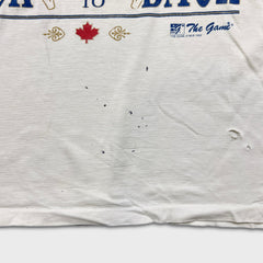 Vinatge 1993 Toronto Blue Jays T Shirt Mens Large White Back 2 Back Thrashed MLB Tee