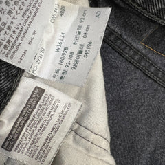 Levi's 501 Jeans Mens 36x32 Black Original Straight Leg Dark Wash Button Fly Denim Pants