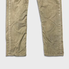 Levi's 514 Pants Mens 32x30 Beige Straight Fit Stretch Corduroy Casual