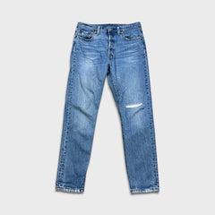 Levi's 501 S Jeans Womens 29x28 Blue Skinny Taper Leg Light Wash Distressed Denim Pants
