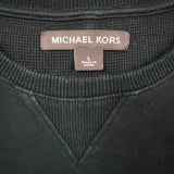 Michael Kors Sweatshirt Mens Large Black Embroidered MK Logo Pullover Sweater